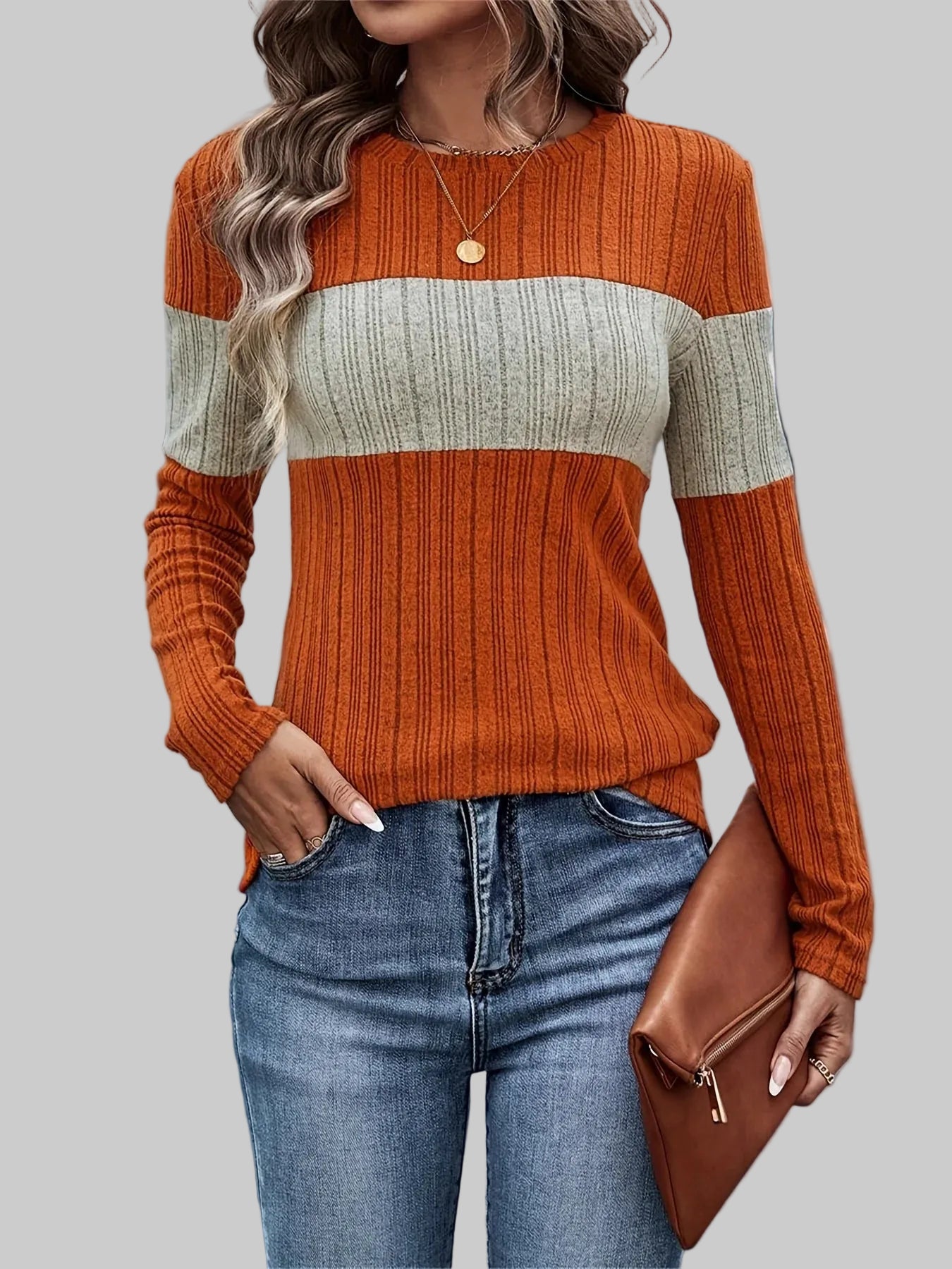 Chic Color-Block Design T-shirt
