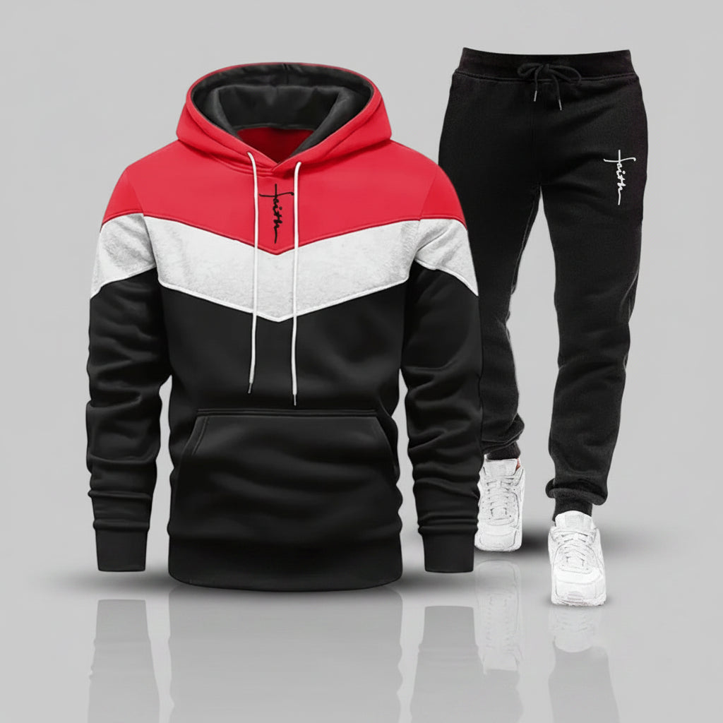 Men's Tricolor Tracksuit Set