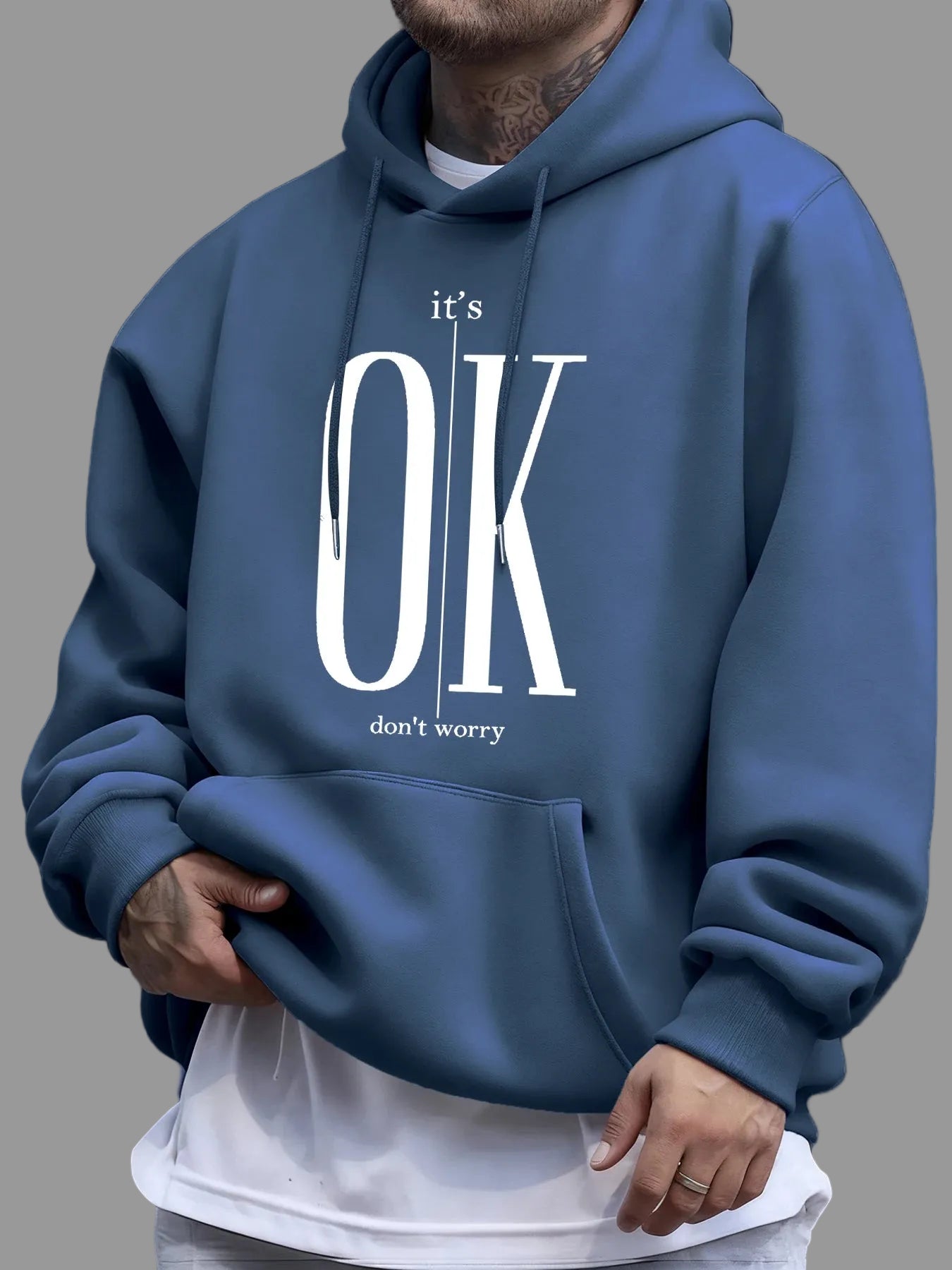 Fleece Text Print Hoodie