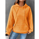 Women's Waffle Knit Hoodie | Lightweight Loose Fit Pullover Sweatshirt