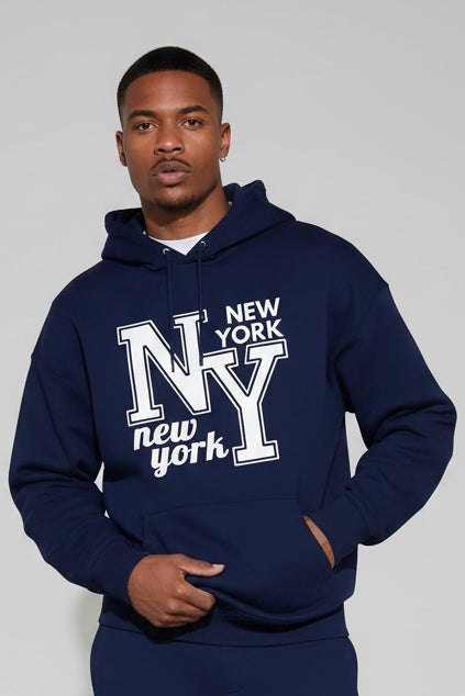 Heavy Fleece Letter Hoodie