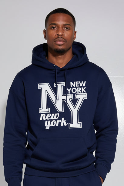 Heavy Fleece Letter Hoodie