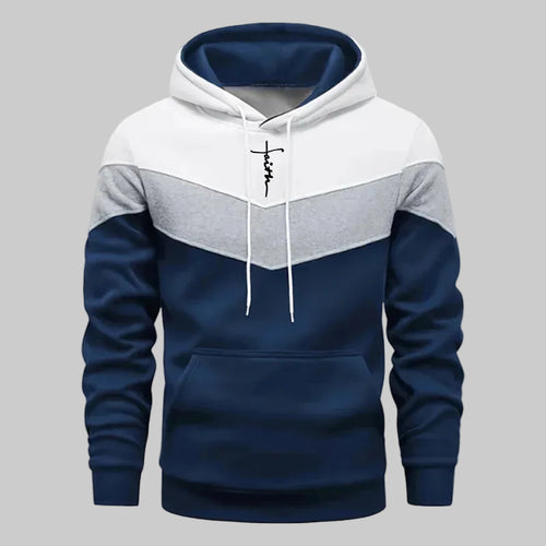 Men’s Tricolor Casual Tracksuit Set – Autumn/Winter Hoodie & Elastic Waist Sweatpants | Comfortable Daily Sportswear