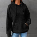Women's Waffle Knit Hoodie | Lightweight Loose Fit Pullover Sweatshirt