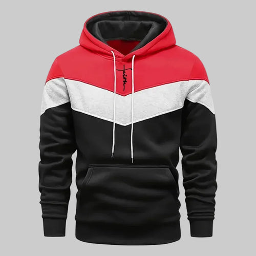 Men’s Tricolor Casual Tracksuit Set – Autumn/Winter Hoodie & Elastic Waist Sweatpants | Comfortable Daily Sportswear