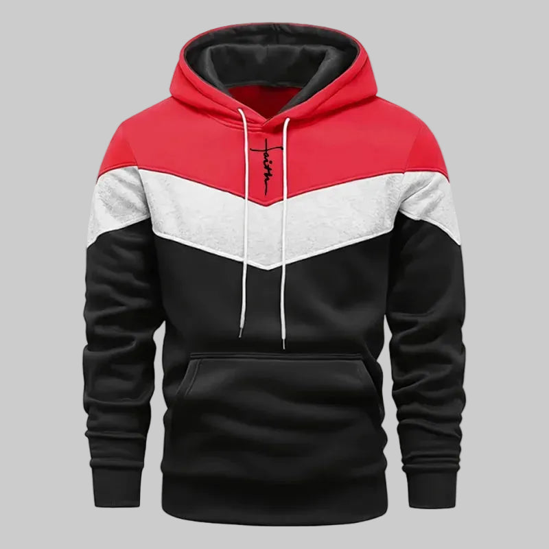 Men’s Tricolor Casual Tracksuit Set – Autumn/Winter Hoodie & Elastic Waist Sweatpants | Comfortable Daily Sportswear