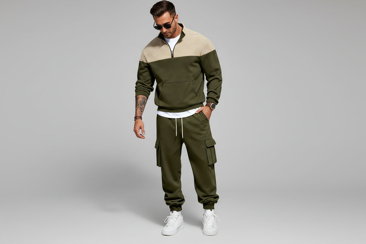Fleece Contrast Casual Co-ord