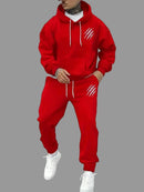a red hooded outfit with a gray background