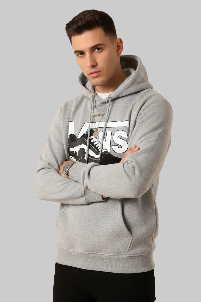 Men's Harajuku Print Fleece Hoodie | Hip Hop Loose Fit Pullover Sweatshirt