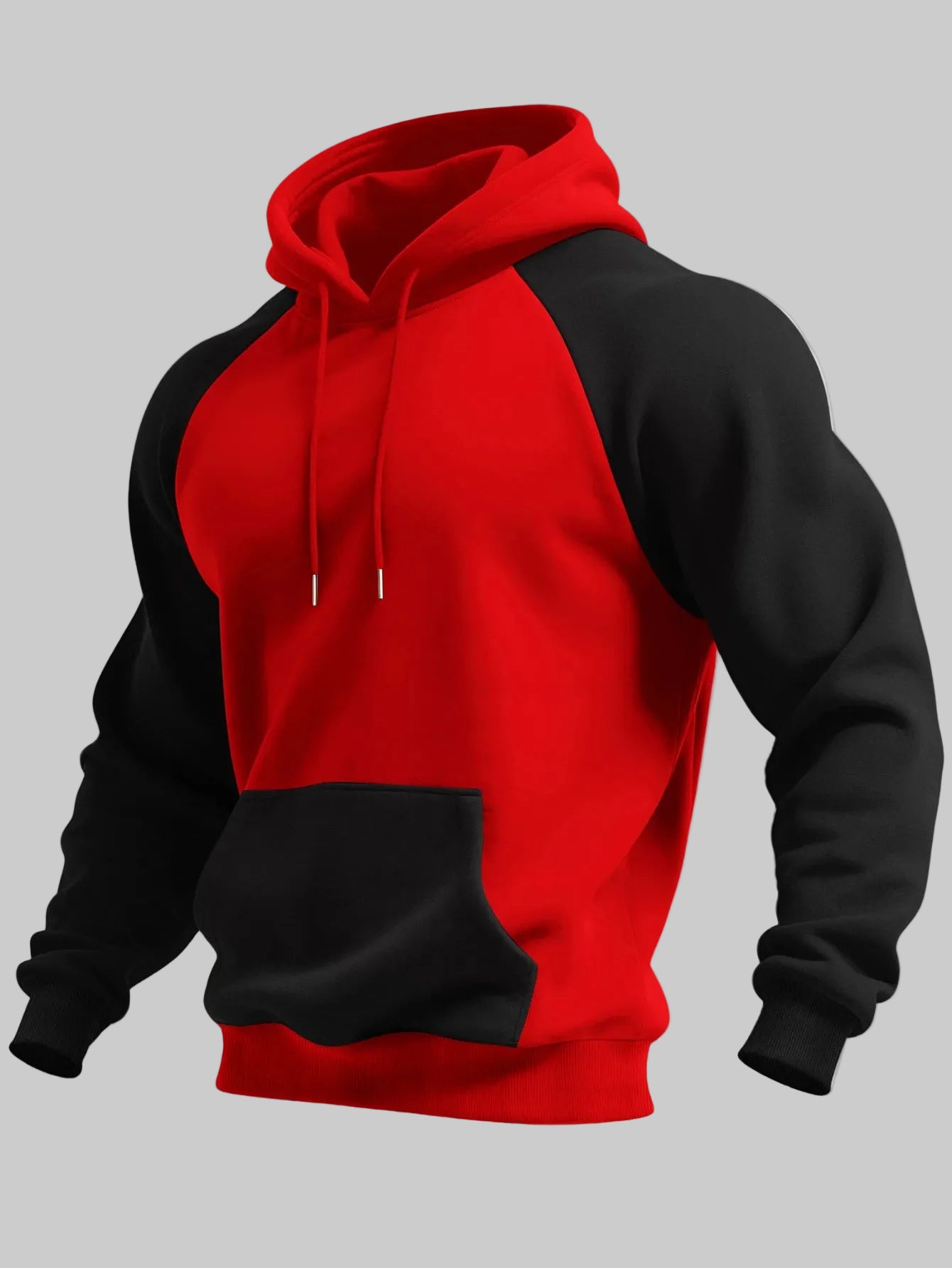 New Autumn Ainter Outdoor Sports Style Raglan Contrast Color Hooded Sweatshirt Fashionable Trendy Versatile Men's Tops