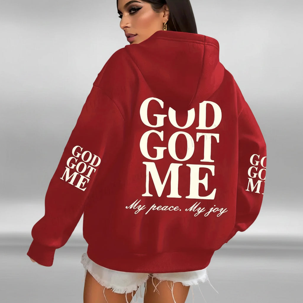 Women's 'God Got Me' Oversized Fleece Hoodie
