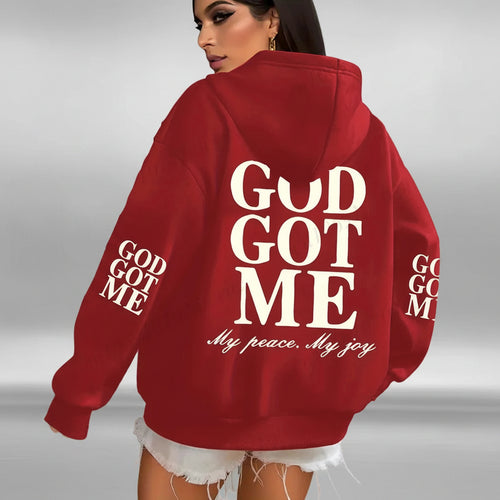 Women's 'God Got Me' Oversized Fleece Hoodie