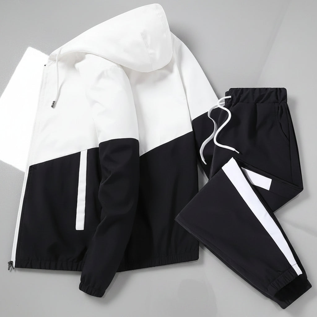 Zip Patchwork Tracksuit Set