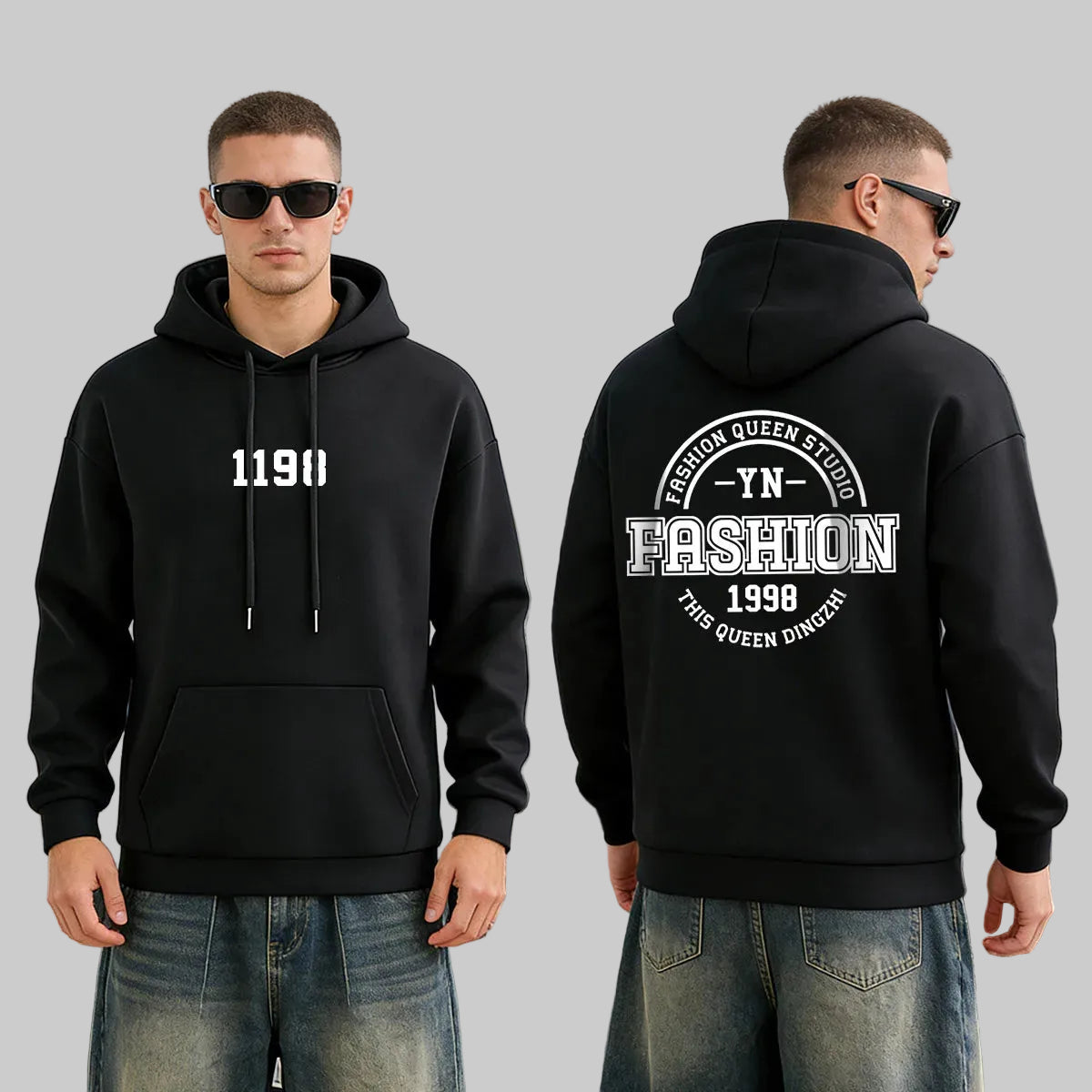 Heavyweight Fleece Pullover Hoodie | Oversized Kangaroo Pocket Sweatshirt for Men & Women