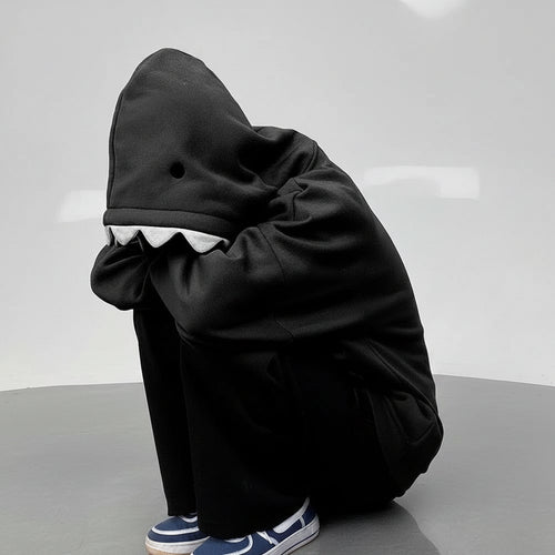 Shark Cartoon Pullover Hoodie