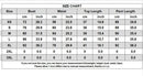 Size chart for clothing measurements in centimeters and inches
