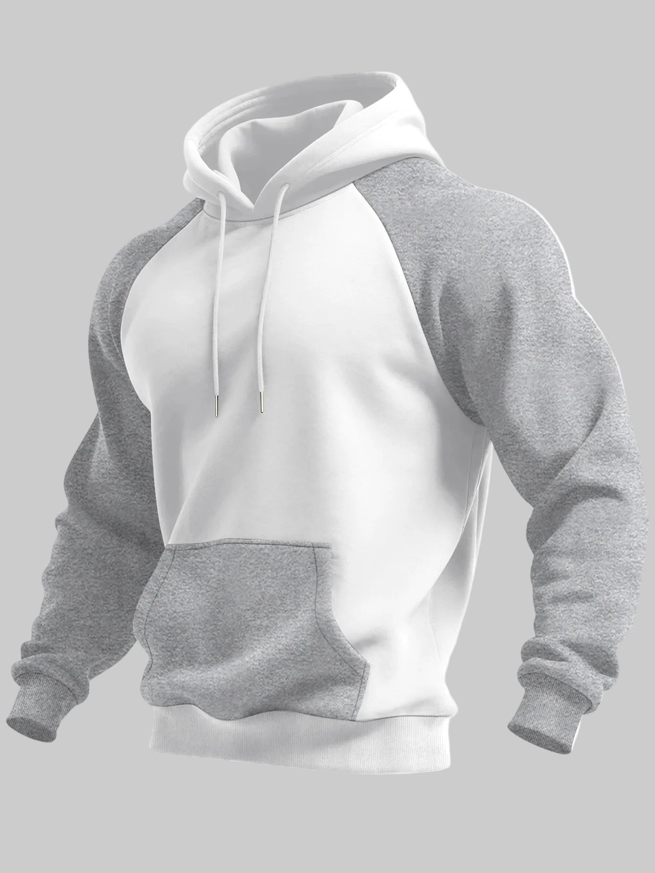 New Autumn Ainter Outdoor Sports Style Raglan Contrast Color Hooded Sweatshirt Fashionable Trendy Versatile Men's Tops