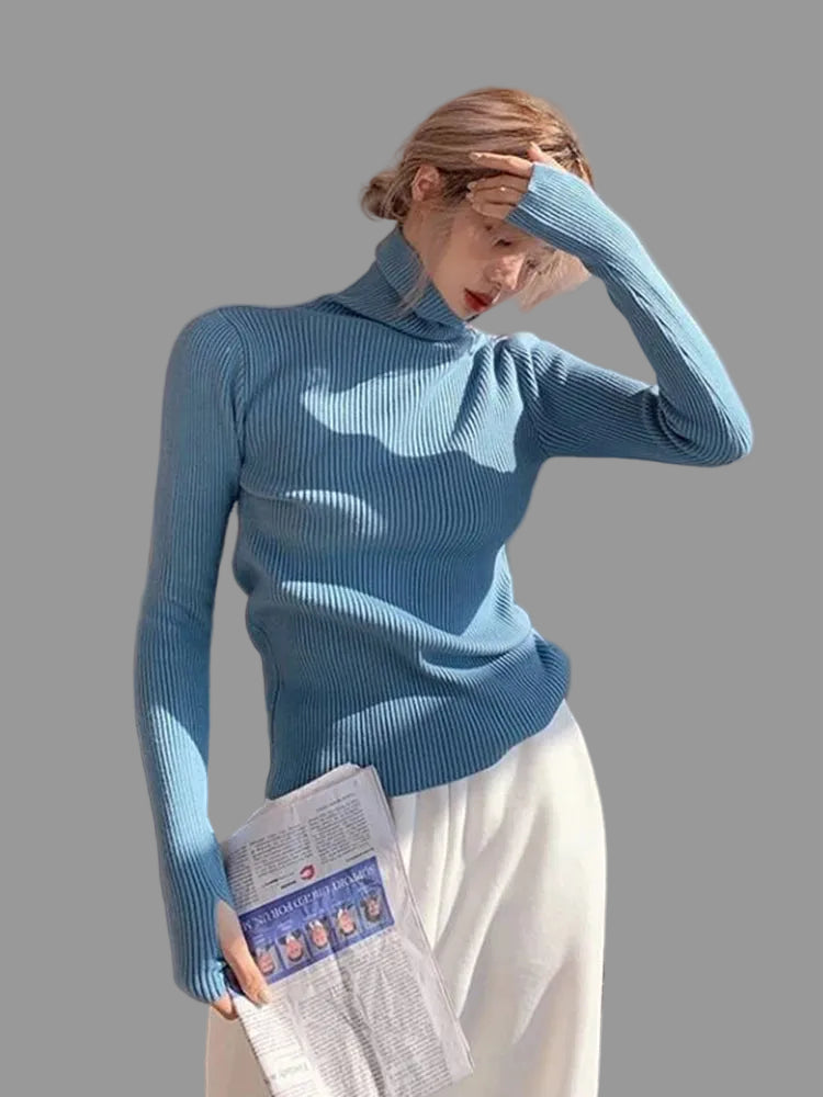 Slim Turtleneck Knit — Sleek Warmth.