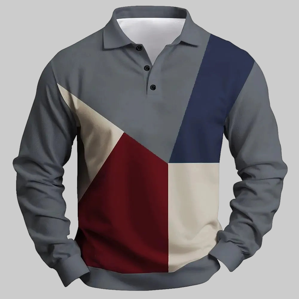 Men's Breathable Polo Shirt – Quick-Dry Color Block Casual Top