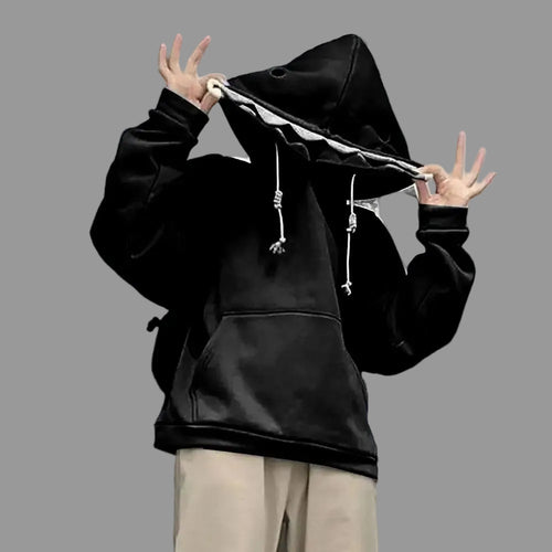 Shark Cartoon Pullover Hoodie
