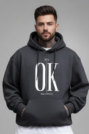 Fleece Text Print Hoodie