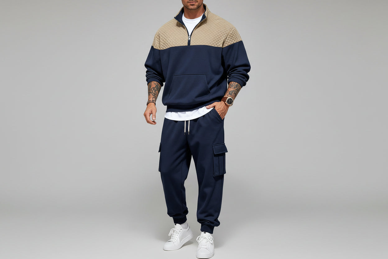 Fleece Contrast Casual Co-ord