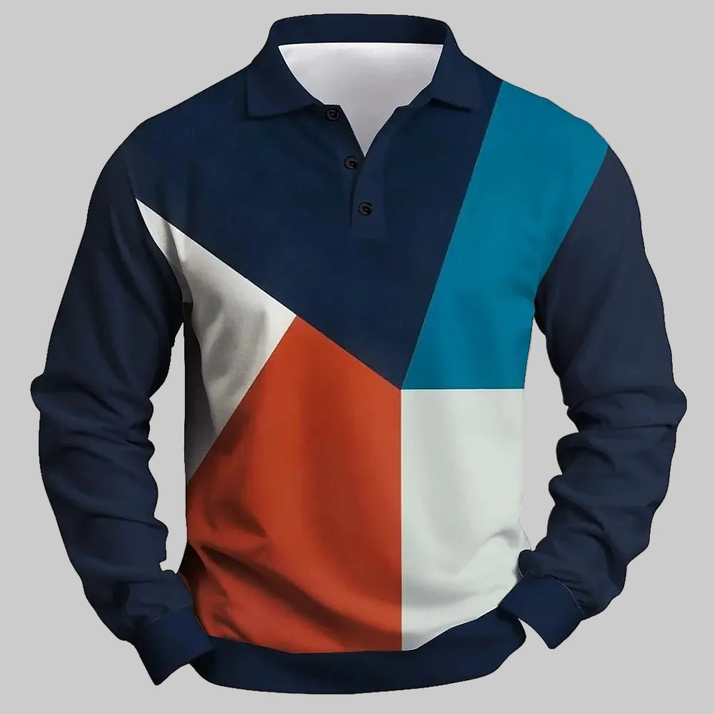 Men's Breathable Polo Shirt – Quick-Dry Color Block Casual Top