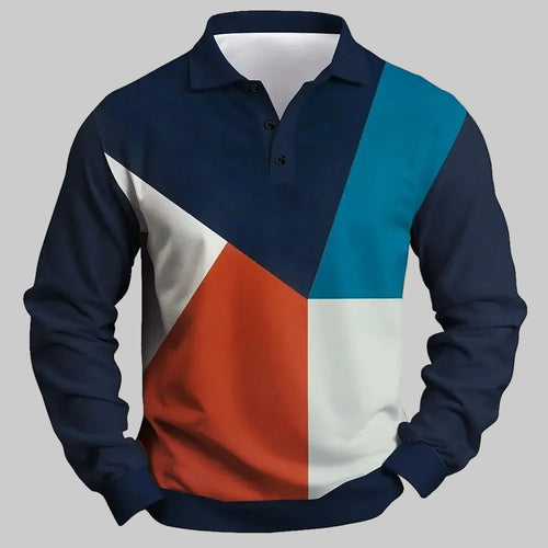 Men's Breathable Polo Shirt – Quick-Dry Color Block Casual Top