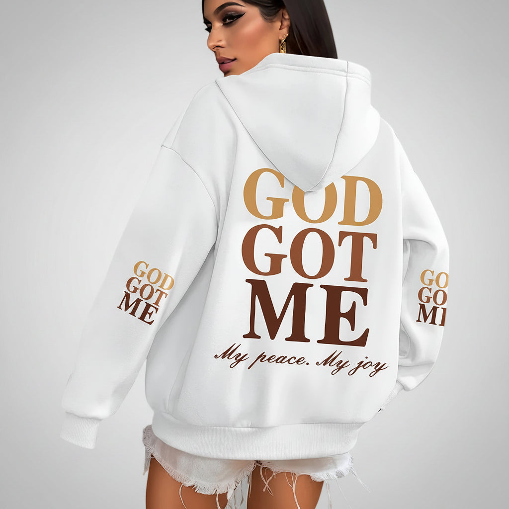 Women's 'God Got Me' Oversized Fleece Hoodie