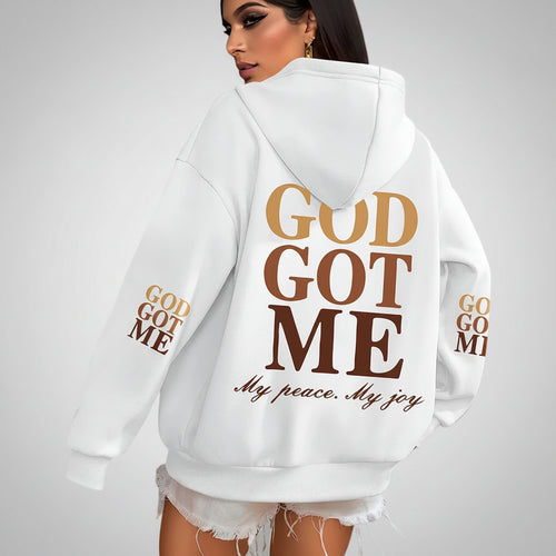 Women's 'God Got Me' Oversized Fleece Hoodie