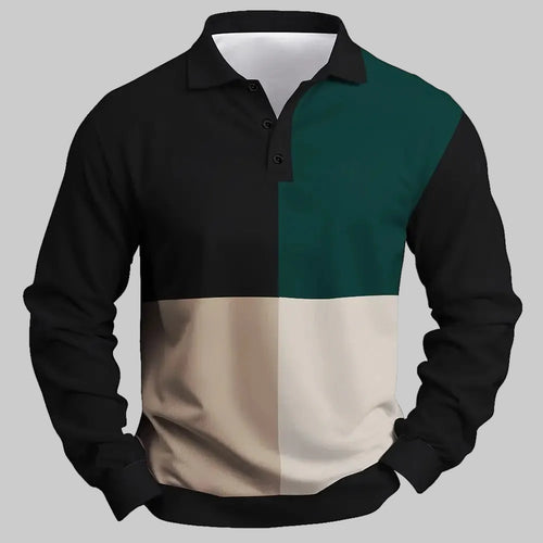 Men's Breathable Polo Shirt – Quick-Dry Color Block Casual Top