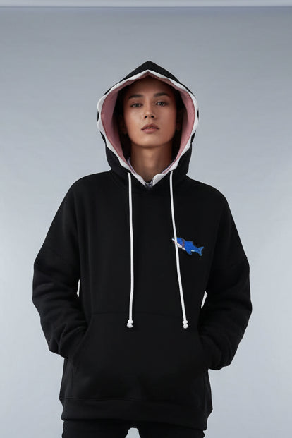 Shark Cartoon Pullover Hoodie
