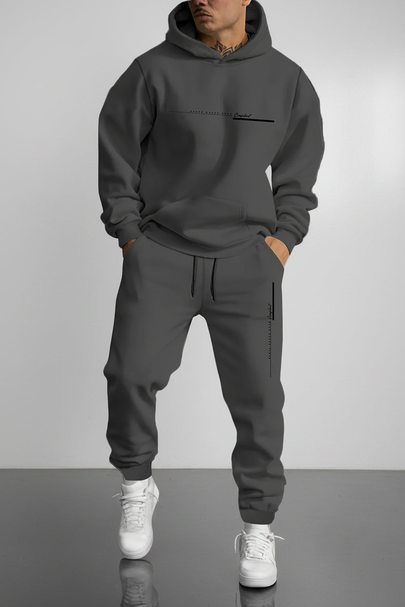 Men's Printed Hoodie Set