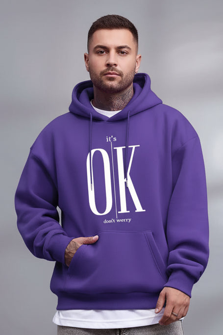 Fleece Text Print Hoodie