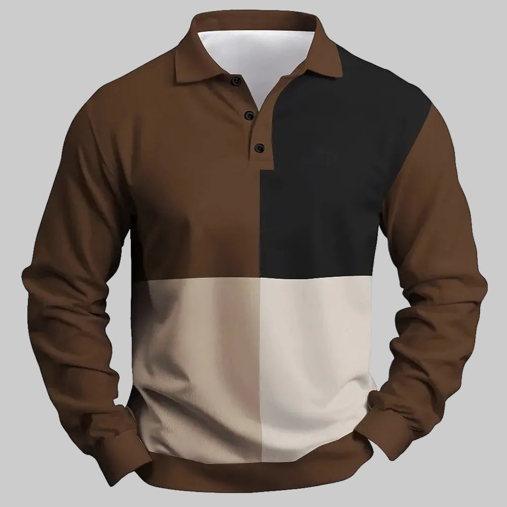 Men's Breathable Polo Shirt – Quick-Dry Color Block Casual Top