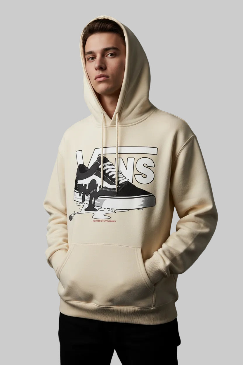 Men's Harajuku Print Fleece Hoodie | Hip Hop Loose Fit Pullover Sweatshirt