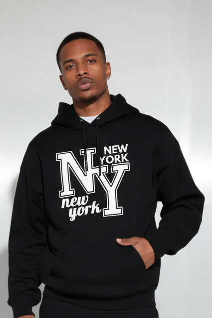 Heavy Fleece Letter Hoodie