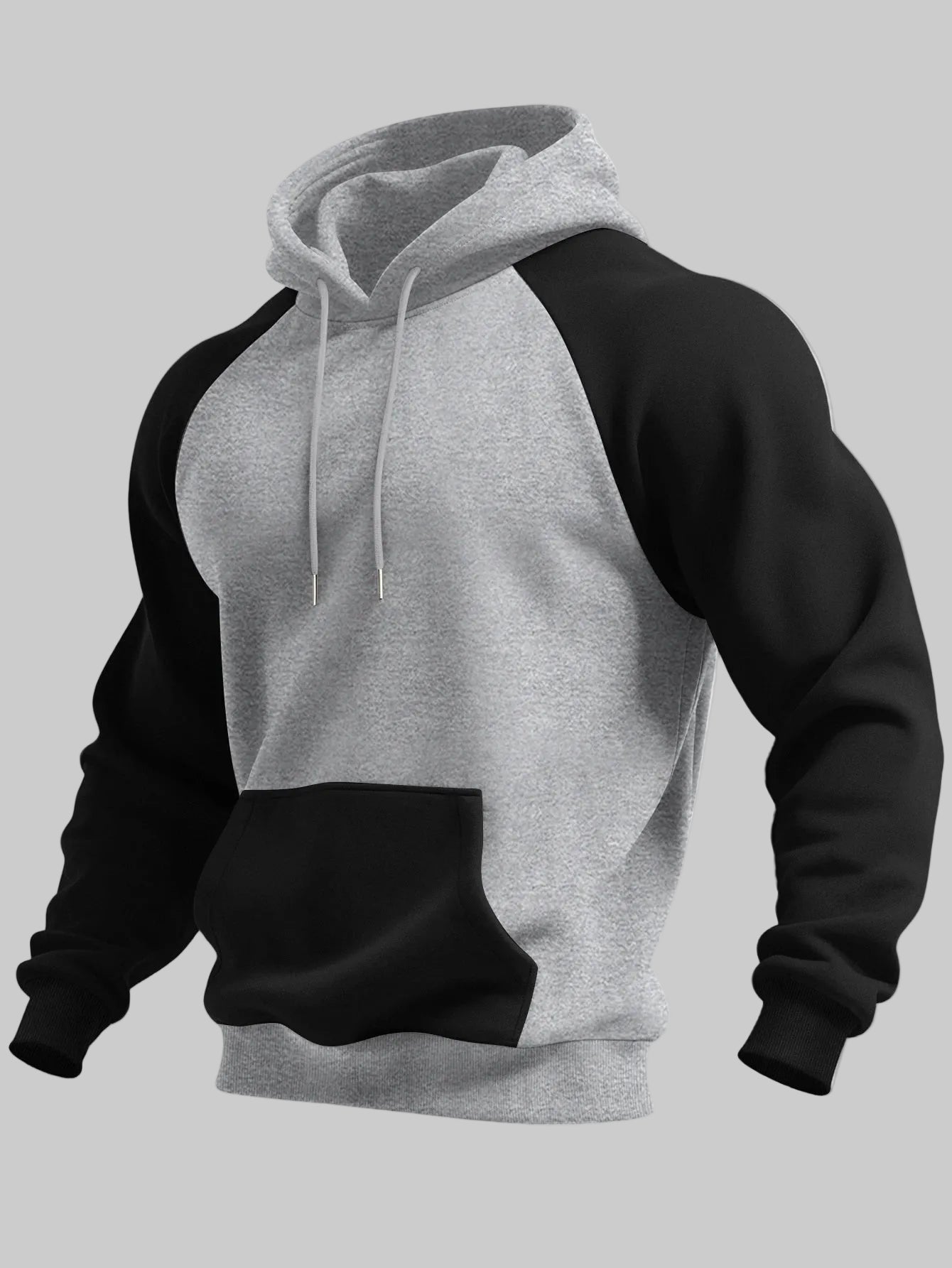 New Autumn Ainter Outdoor Sports Style Raglan Contrast Color Hooded Sweatshirt Fashionable Trendy Versatile Men's Tops