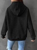 Women's Waffle Knit Hoodie | Lightweight Loose Fit Pullover Sweatshirt