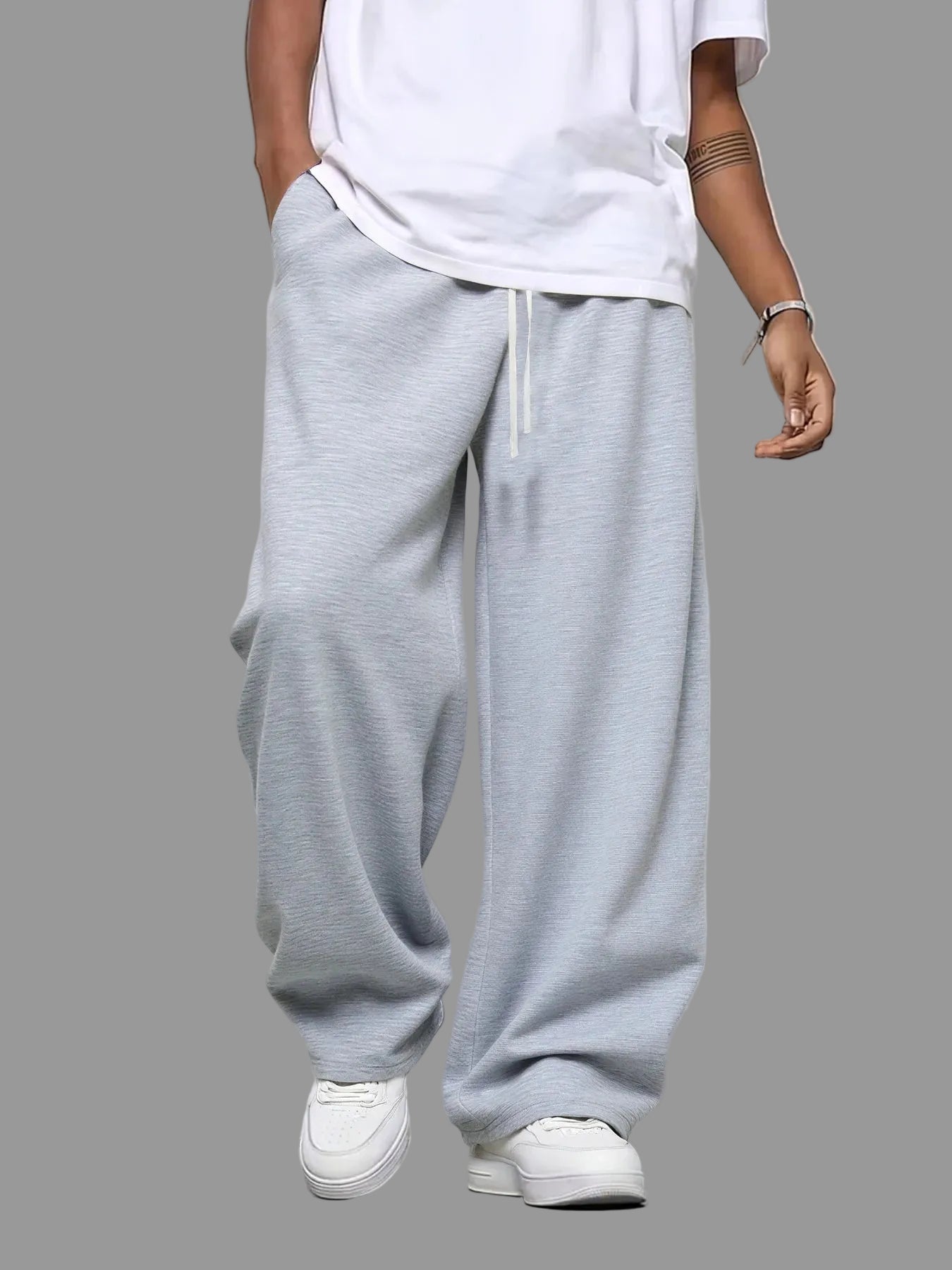 Men's Wide-Leg Sweatpants | Lightweight Loose Fit Korean Streetwear