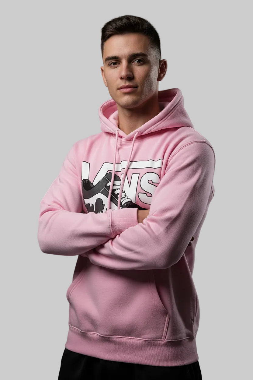 Men's Harajuku Print Fleece Hoodie | Hip Hop Loose Fit Pullover Sweatshirt