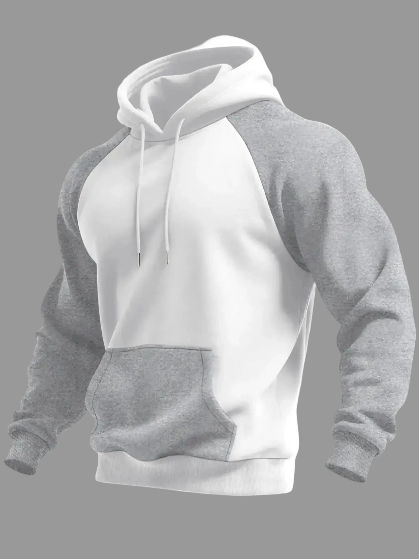 New Autumn Ainter Outdoor Sports Style Raglan Contrast Color Hooded Sweatshirt Fashionable Trendy Versatile Men's Tops