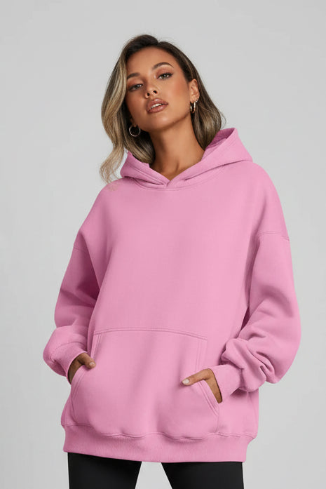 Women's Oversized Fleece Pullover Hoodie with Pocket