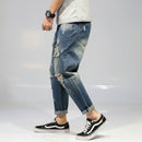 Men's Wide-Leg Cropped Jeans