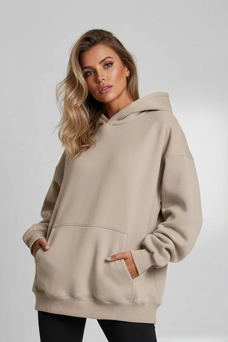 Women's Oversized Fleece Pullover Hoodie with Pocket