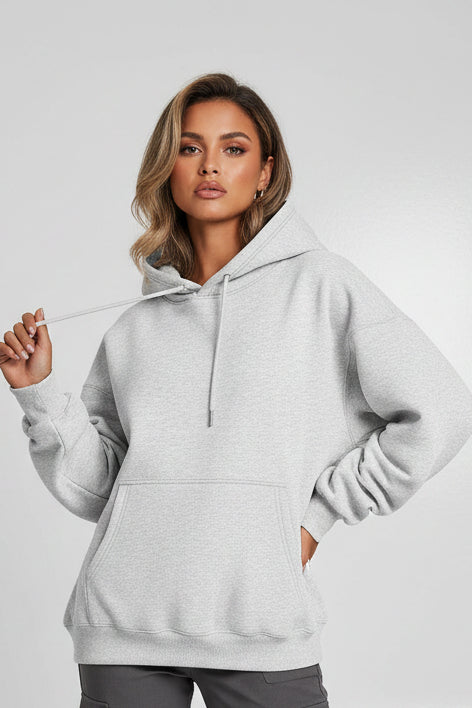 Women's Oversized Fleece Pullover Hoodie with Pocket