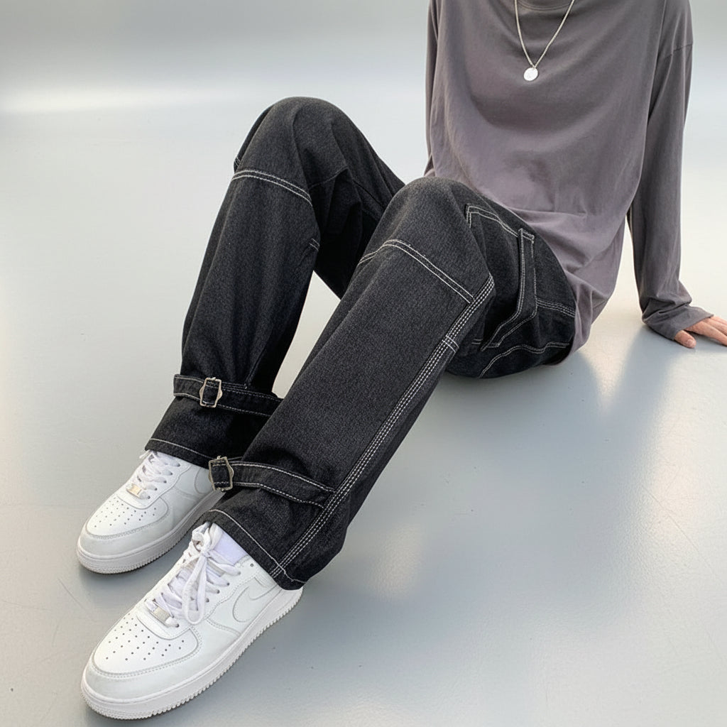 Men's Wide-Leg Linen Jeans