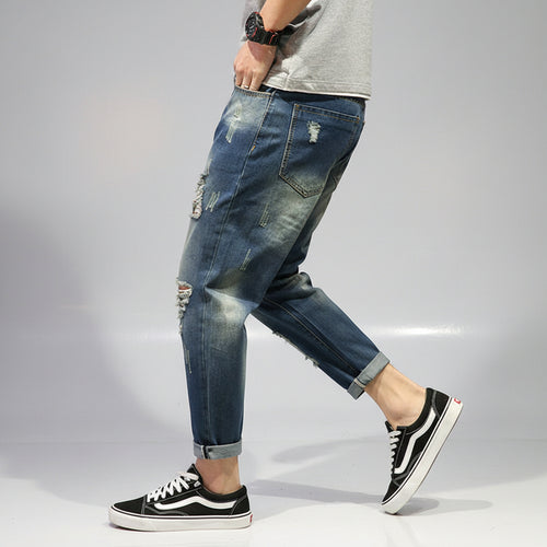 Men's Wide-Leg Cropped Jeans