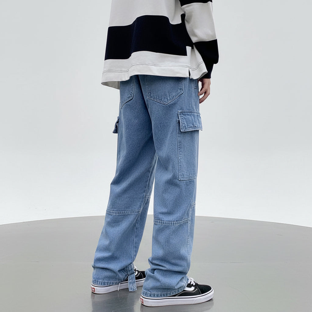 Men's Wide-Leg Linen Jeans