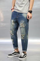Men's Wide-Leg Cropped Jeans